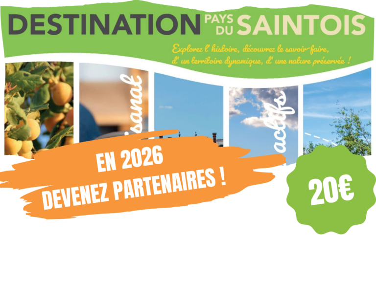 Affiche de l'adhésion 2026, tarif de 20€ pour les prestataires.